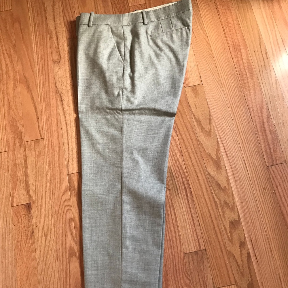 J. Crew Skimmer: pale grey, fully lined wool cigarette leg trousers - Size 12